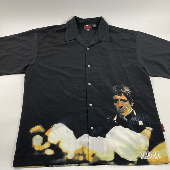Dragonfly Clothing Other - Scarface by Dragonfly Clothing Company Button Shirt Tony Montana Black Men’s 3XL